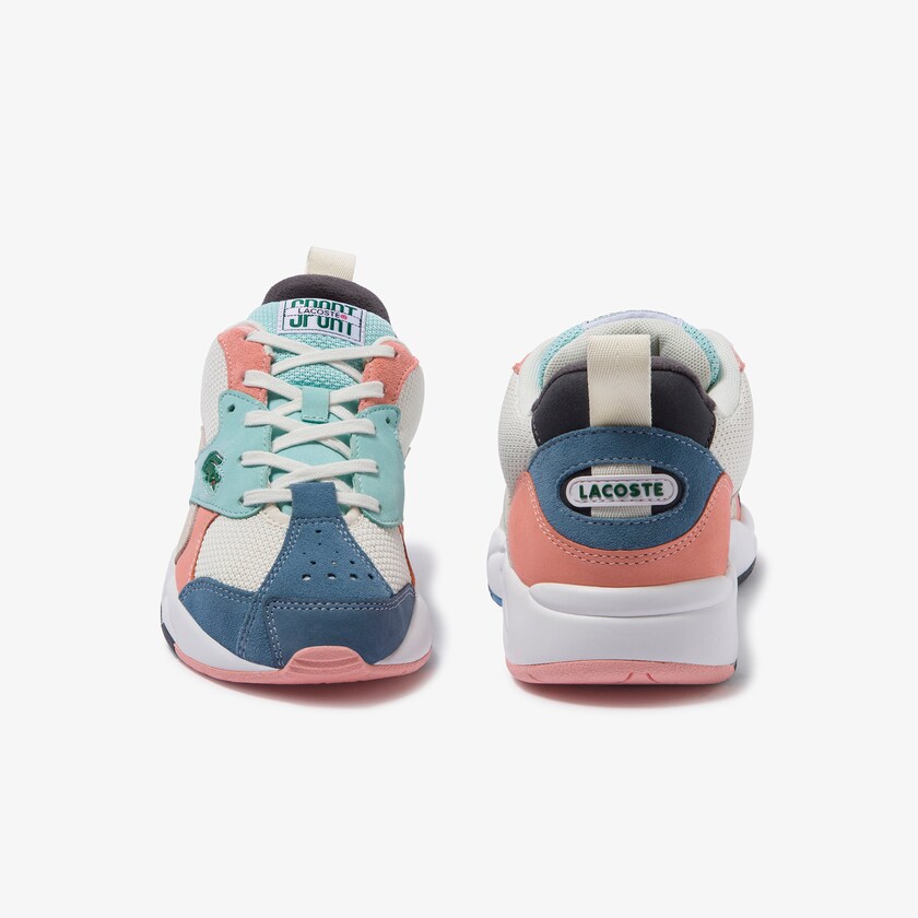 Sapatilhas Branco Azuis Feminino Lacoste Storm 96 Textile and Suede WB6-32673N1