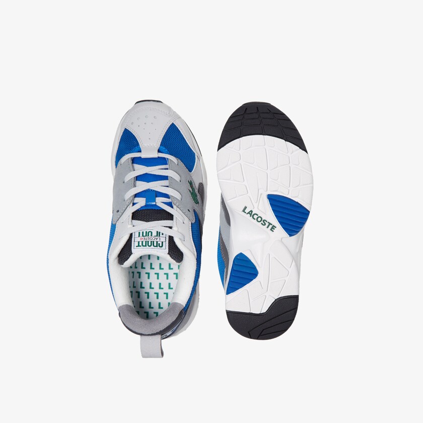 Sapatilhas Cinzentas Azuis Masculino Lacoste Storm 96 Textile and Suede IY0-72327M9