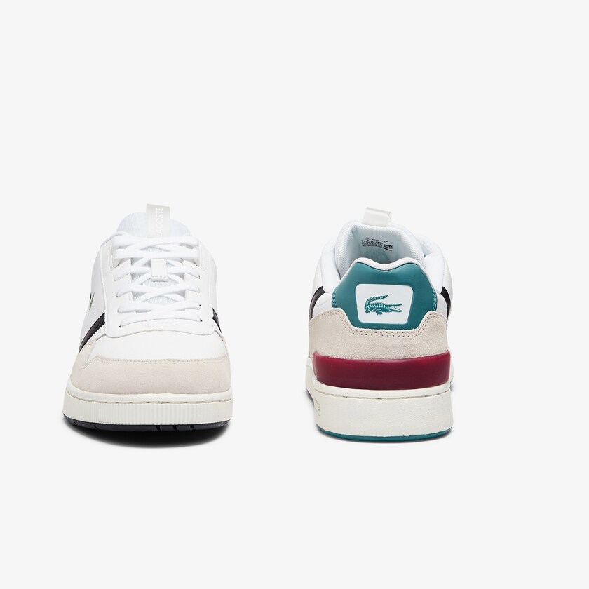 Sapatilhas Branco Bege Masculino Lacoste T-Clip Leather Colour-Pop IX4-86158D2