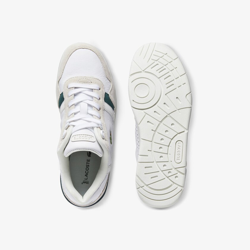 Sapatilhas Branco Feminino Lacoste T-Clip Leather and Suede OL6-15401Y7