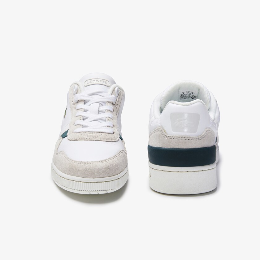 Sapatilhas Branco Feminino Lacoste T-Clip Leather and Suede OL6-15401Y7