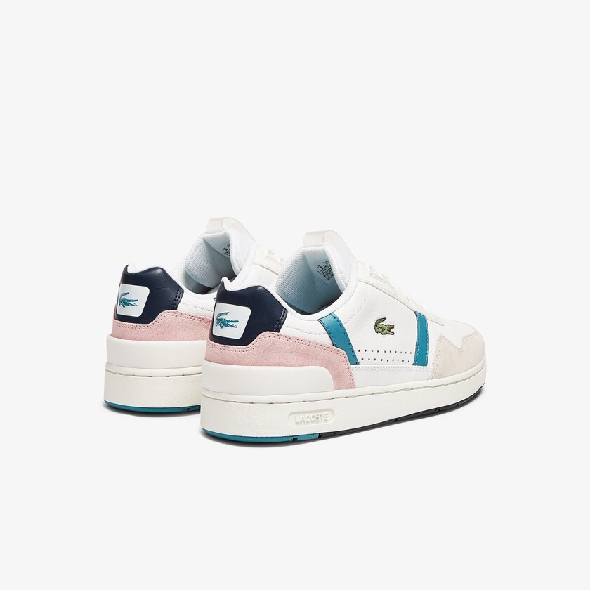 Sapatilhas Branco Turquesa Escuro Feminino Lacoste T-Clip Leather and Synthetic RL3-89188V9