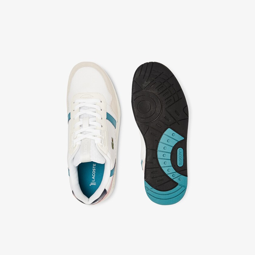 Sapatilhas Branco Turquesa Escuro Feminino Lacoste T-Clip Leather and Synthetic RL3-89188V9