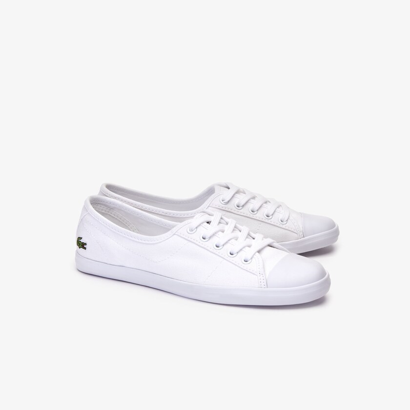 Sapatilhas Branco Feminino Lacoste Ziane Canvas LW8-48844G2