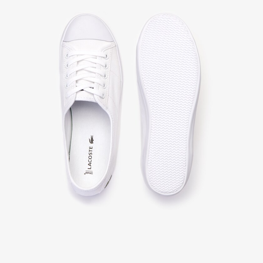 Sapatilhas Branco Feminino Lacoste Ziane Canvas LW8-48844G2