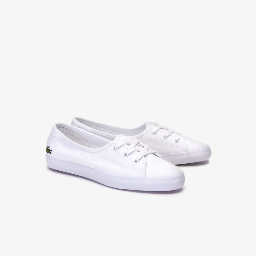 Sapatilhas Branco Feminino Lacoste Ziane Chunky Canvas FL4-58285R0