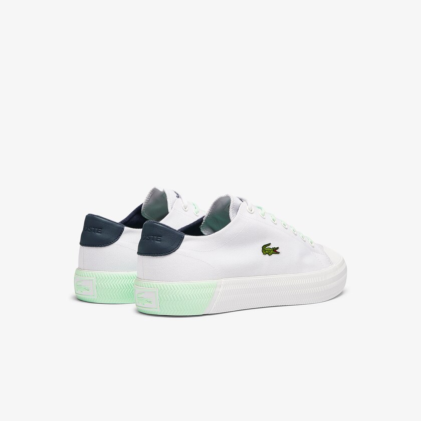 Sapatilhas Lona Branco Luz Verdes Masculino Lacoste Gripshot Canvas and Leather BV7-66916H2