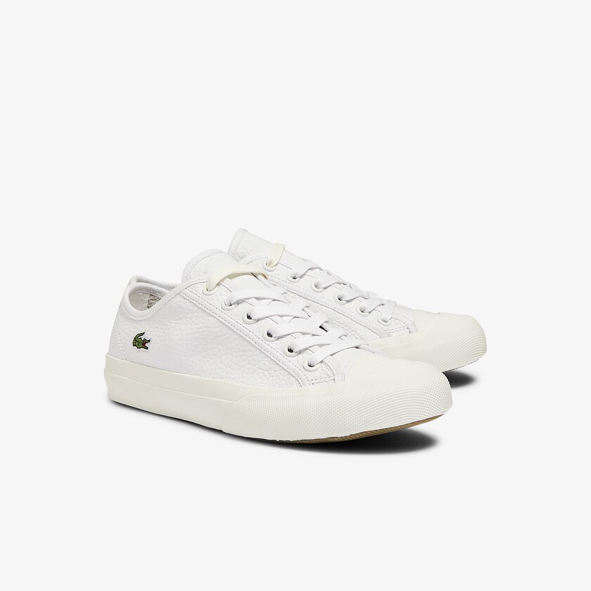 Sapatilhas Lona Branco Cinzentas Feminino Lacoste Topskill Leather SV2-49674O3