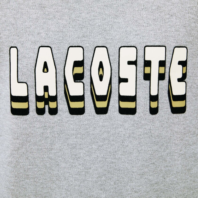 Suéteres Cinzentas Masculino Lacoste 3D-Lettering Crewneck Cotton Blend WX3-55925M0