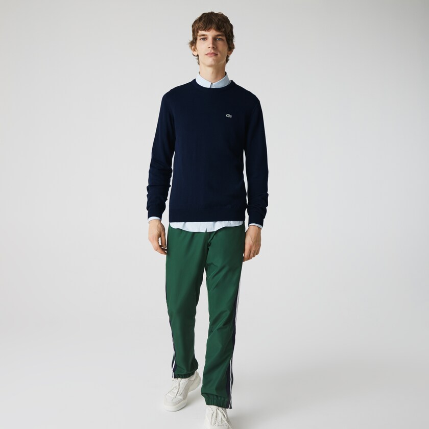 Suéteres Azul Marinho Azuis Branco Azul Marinho Azuis Masculino Lacoste Caviar Piqué Accent AM1-87768Q6