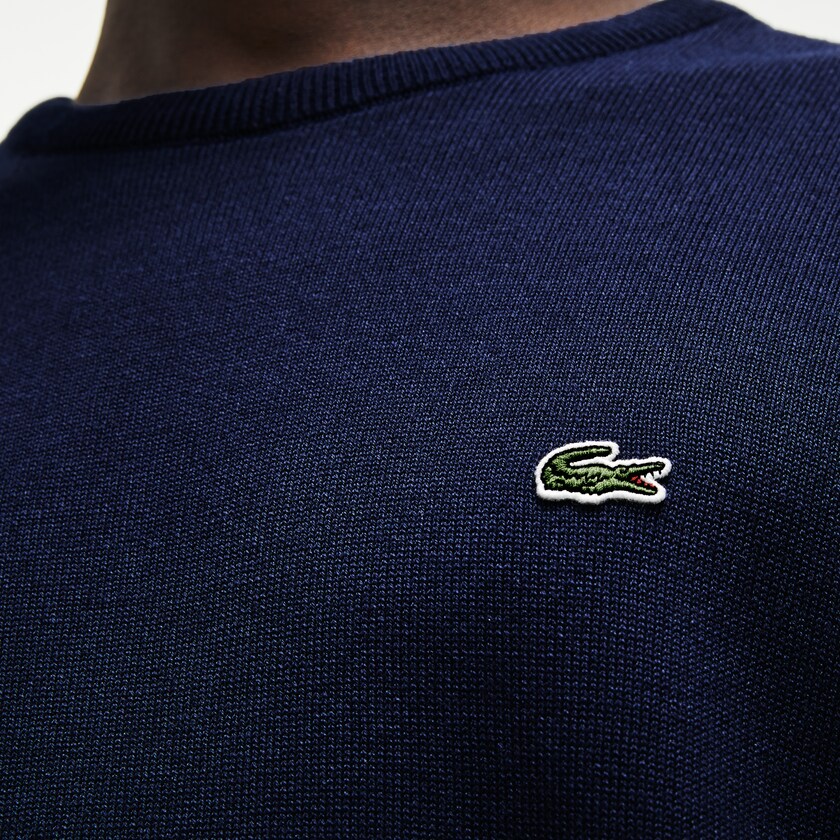 Suéteres Azul Marinho Azuis Branco Azul Marinho Azuis Masculino Lacoste Caviar Piqué Accent AM1-87768Q6