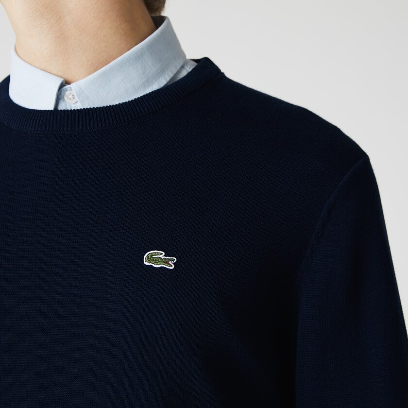 Suéteres Azul Marinho Azuis Branco Azul Marinho Azuis Masculino Lacoste Caviar Piqué Accent AM1-87768Q6