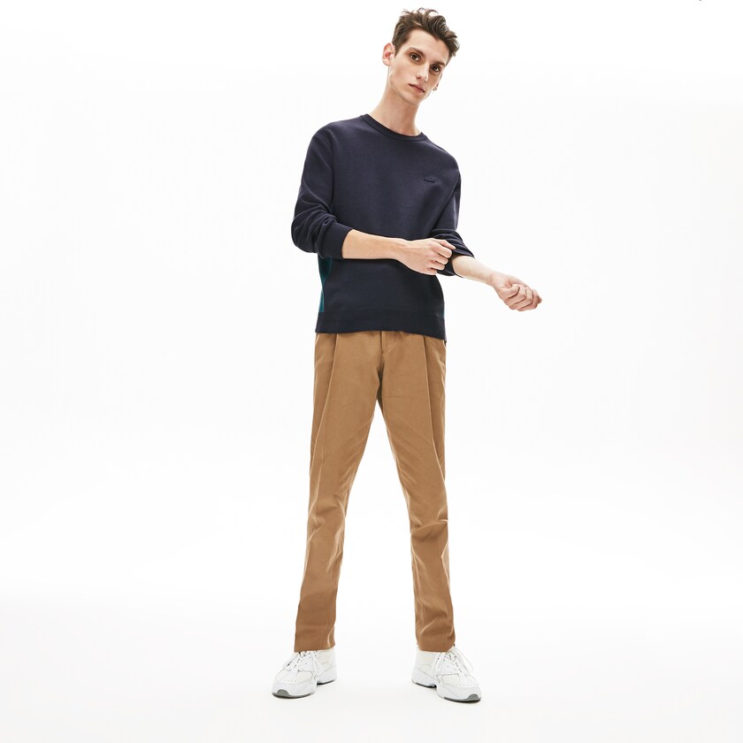 Suéteres Azul Marinho Azuis Masculino Lacoste Contrast Effects Knit QH0-06500X3