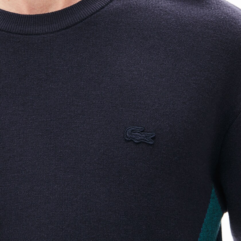 Suéteres Azul Marinho Azuis Masculino Lacoste Contrast Effects Knit QH0-06500X3