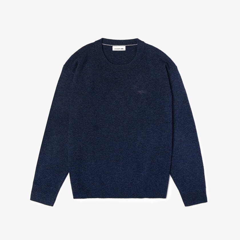Suéteres Azuis Feminino Lacoste Crew Neck Wool OZ5-90429S3