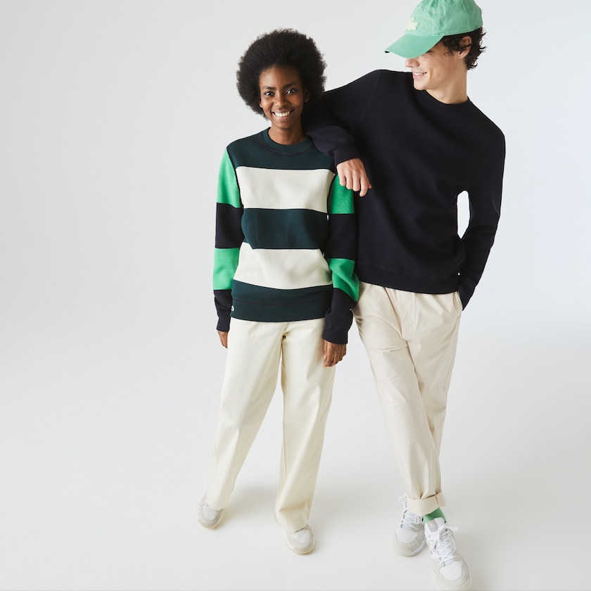 Suéteres Azul Marinho Azuis Branco Feminino Lacoste LIVE Reversible Cotton LV9-56555P6