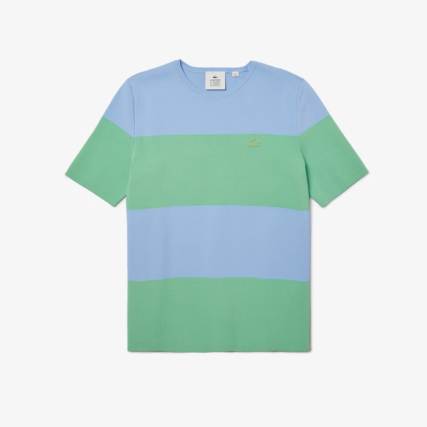 Suéteres Azuis Verdes Feminino Lacoste LIVE Striped Knit RX8-86658F4