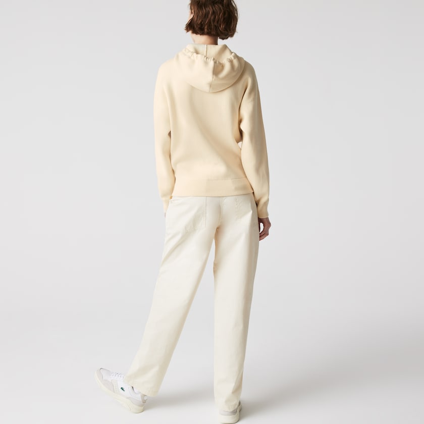 Suéteres Bege Feminino Lacoste Relaxed Embroidered Croc Hooded Cotton MK0-51975E8