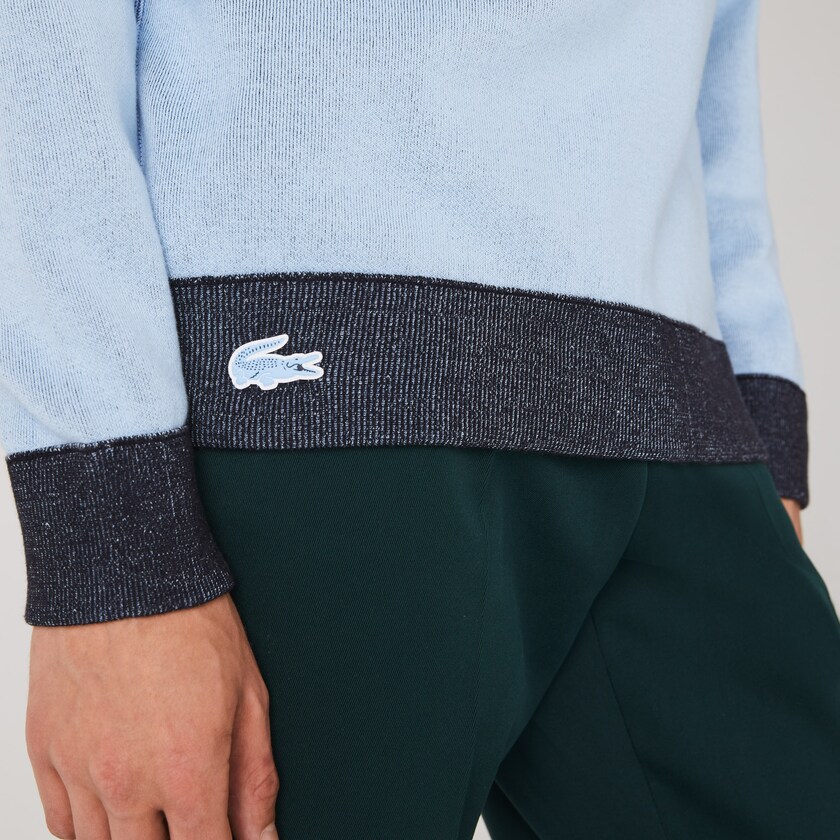 Suéteres Azul Marinho Azuis Azuis Masculino Lacoste Reversible Crew Neck Contrast OD2-82968G5