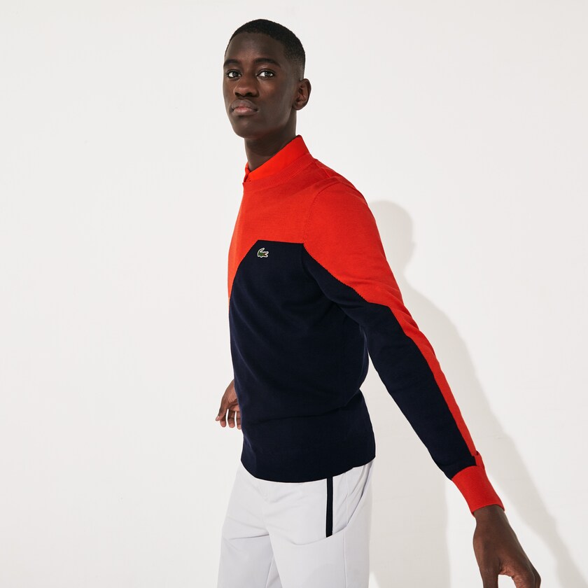 Suéteres Vermelhas Azul Marinho Azuis Masculino Lacoste SPORT Breathable Knit Crew Neck Golf HK3-95339O2