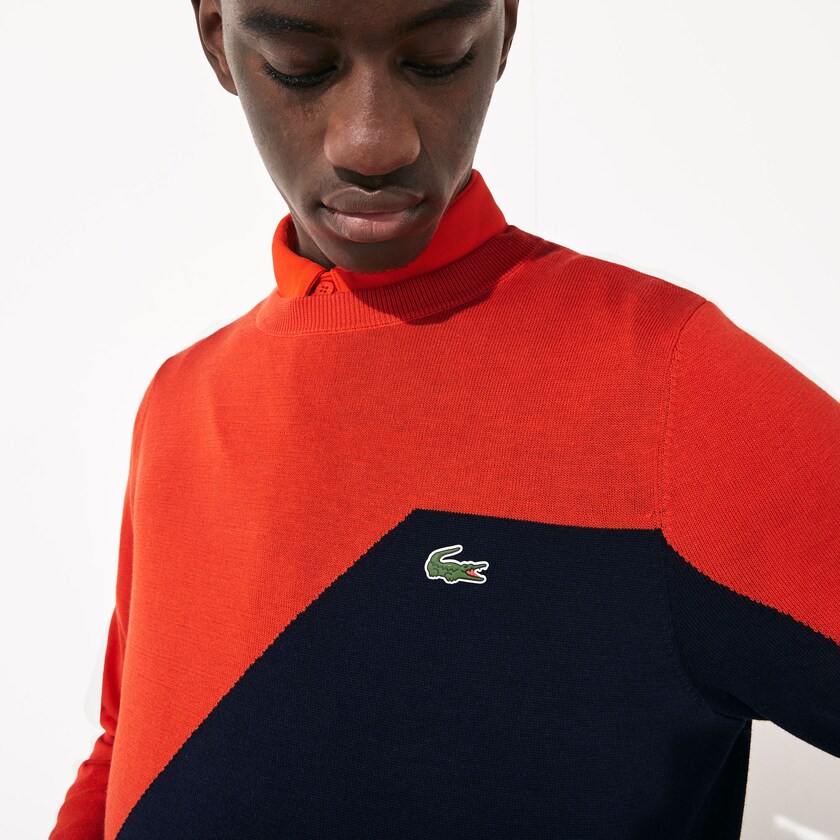 Suéteres Vermelhas Azul Marinho Azuis Masculino Lacoste SPORT Breathable Knit Crew Neck Golf HK3-95339O2