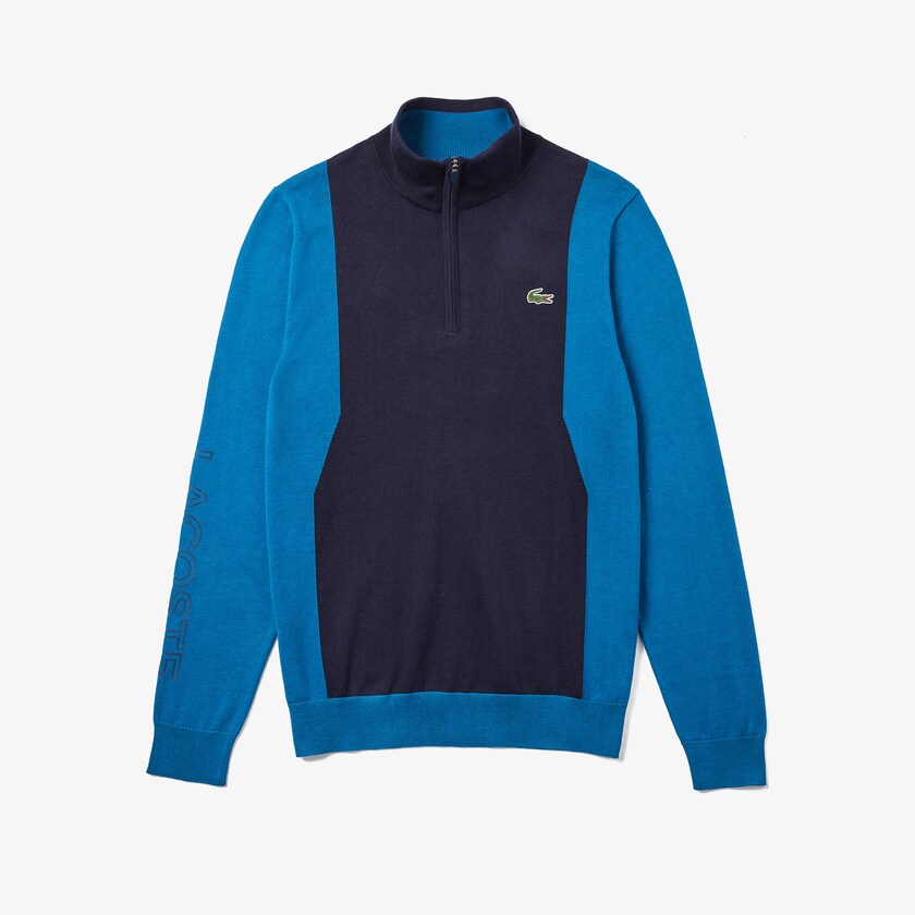 Suéteres Azul Marinho Azuis Azuis Azul Marinho Azuis Masculino Lacoste SPORT Breathable Knit Zip Collar Golf OF2-37313N0