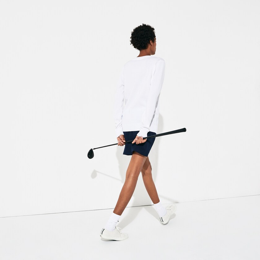 Suéteres Branco Feminino Lacoste SPORT V-neck FQ8-70407R9