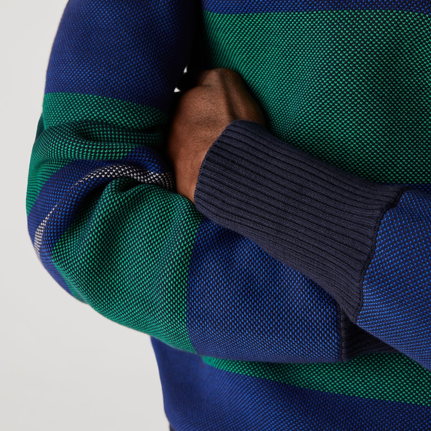 Suéteres Azul Marinho Azuis Azuis Verdes Bege Branco Masculino Lacoste Striped Rugby CJ3-96339X4