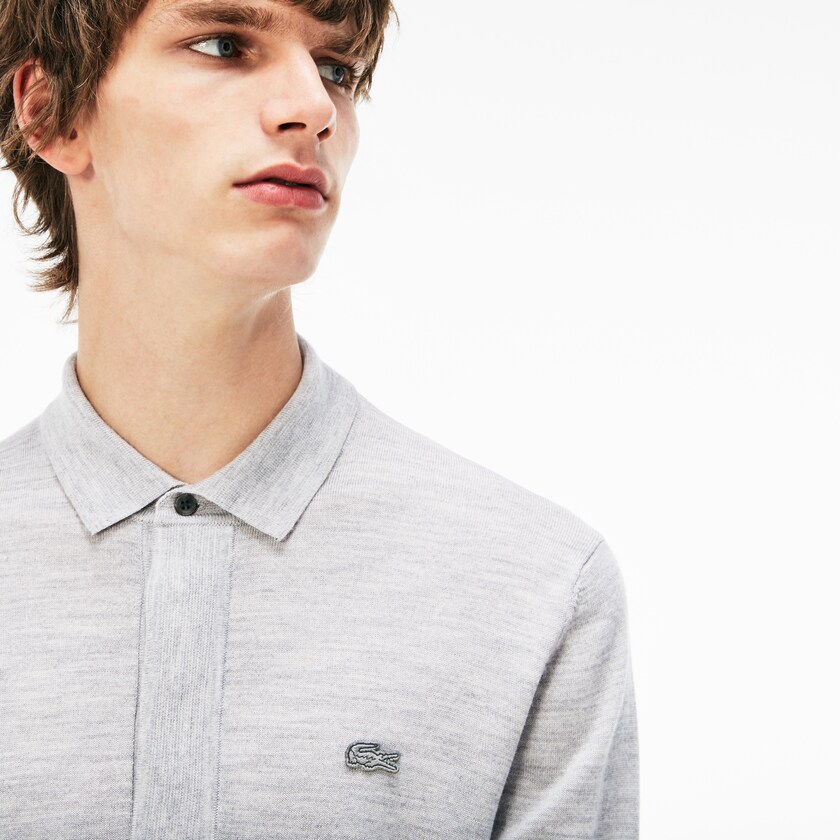 Suéteres Cinzentas Masculino Lacoste Wool Jersey TY5-05520Y5