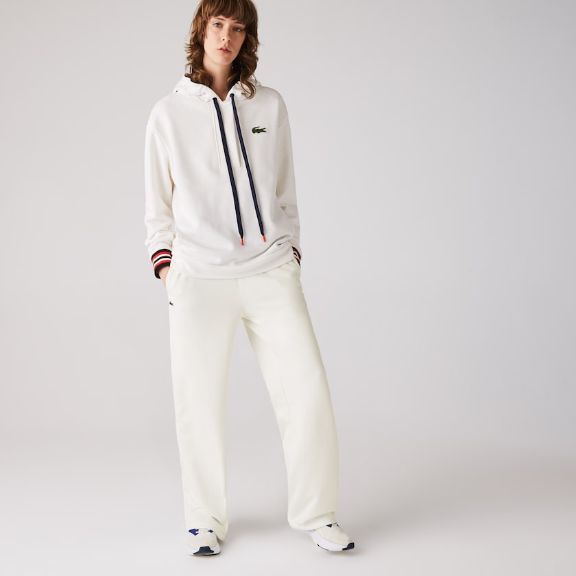 Calças De Treino Branco Feminino Lacoste Cotton Fleece NZ0-82508L7