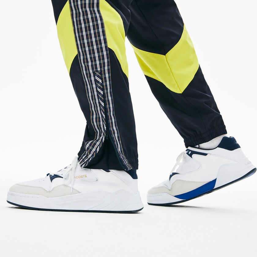 Calças De Treino Azuis Amarelas Branco Masculino Lacoste LIVE Patchwork VF5-49404C6