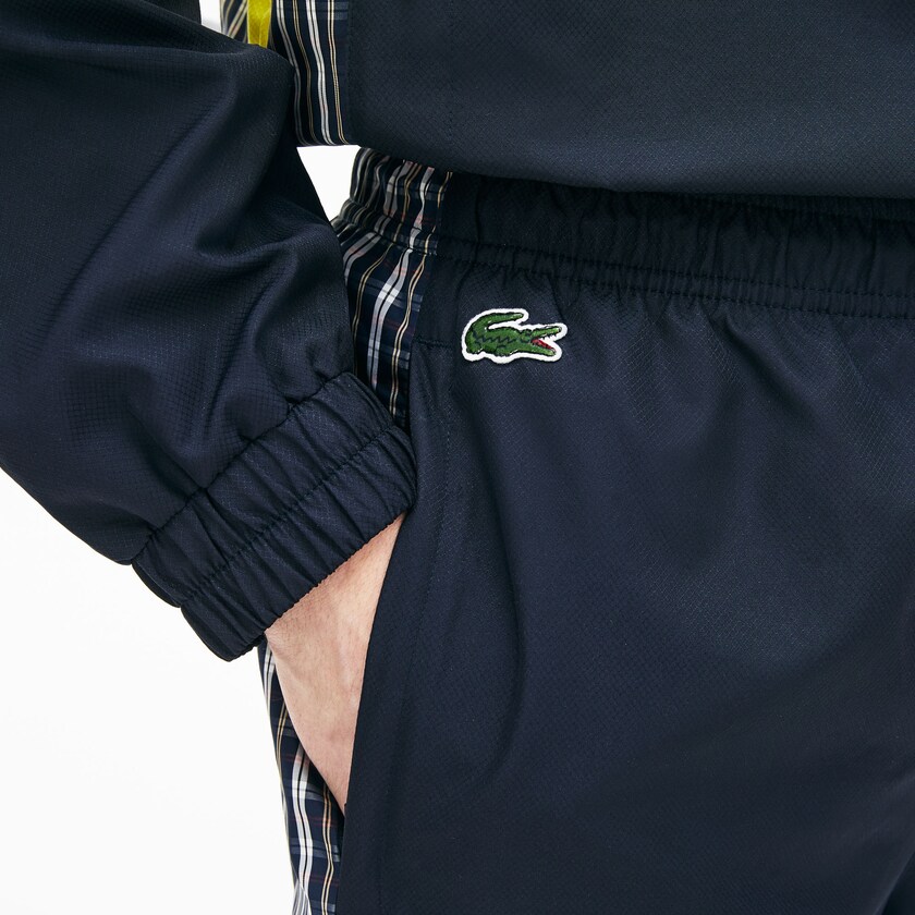 Calças De Treino Azuis Amarelas Branco Masculino Lacoste LIVE Patchwork VF5-49404C6