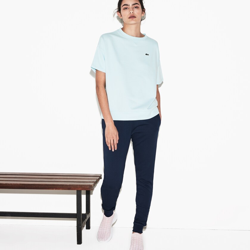 Calças De Treino Azul Marinho Azuis Feminino Lacoste SPORT Tennis Fleece MV0-48884J0