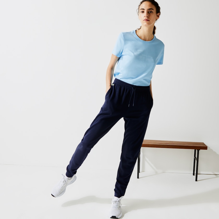 Calças De Treino Azul Marinho Azuis Feminino Lacoste SPORT Tennis Fleece MV0-48884J0