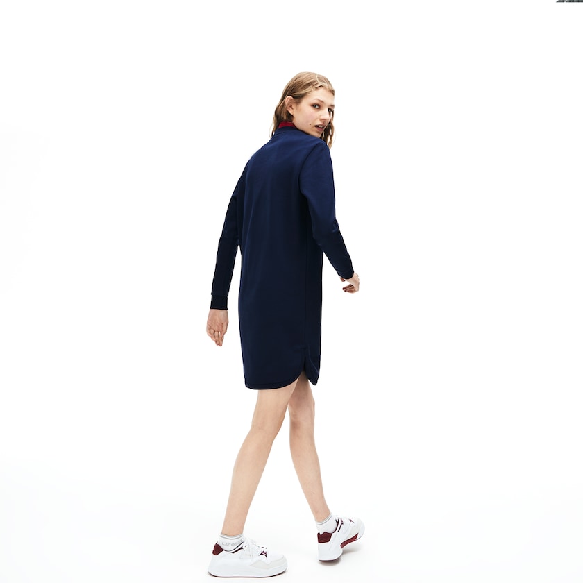 Vestido Azul Marinho Azuis Feminino Lacoste 3D-Lettering Fleece Sweatshirt RM0-54985D1