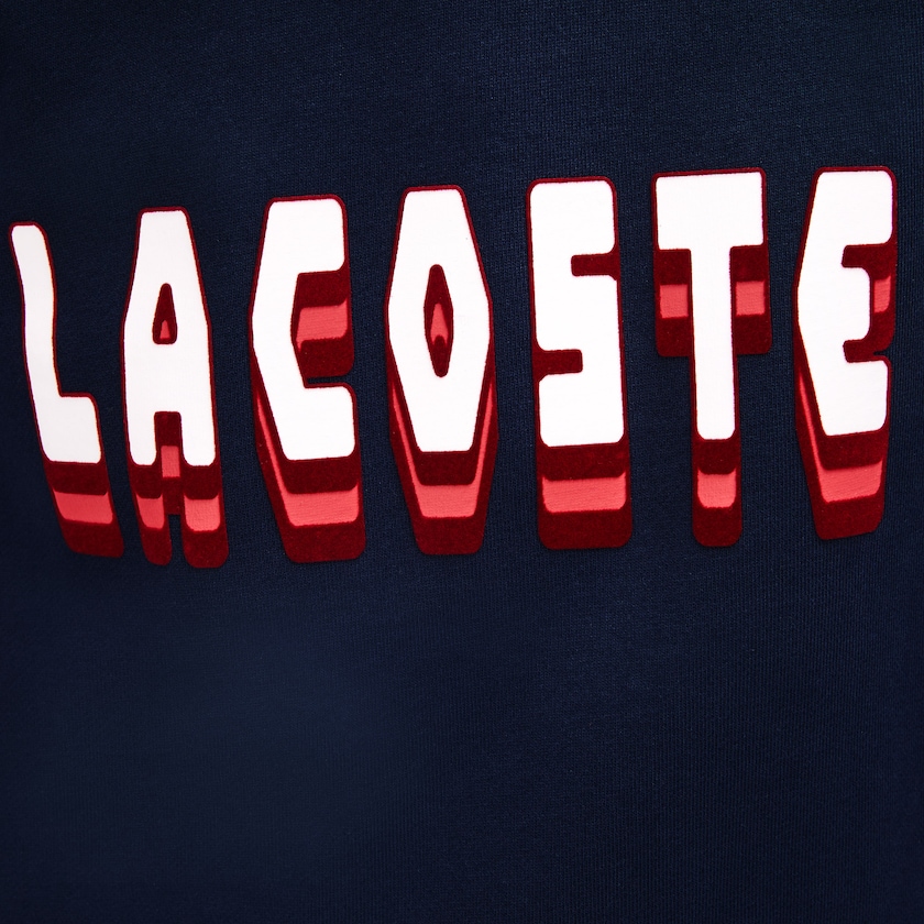 Vestido Azul Marinho Azuis Feminino Lacoste 3D-Lettering Fleece Sweatshirt RM0-54985D1