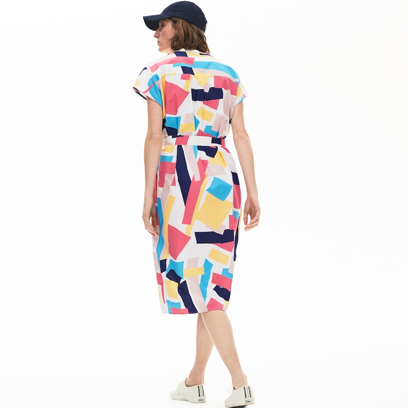 Vestido Branco Feminino Lacoste Abstract-Print Shirtdress XE7-14701H7