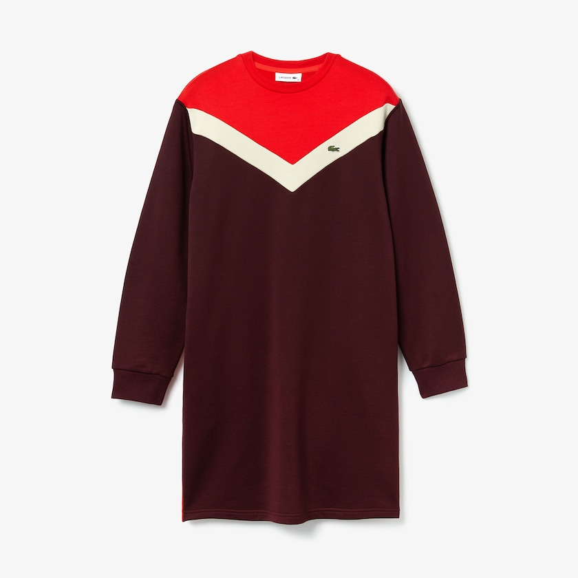 Vestido Vermelhas Escuro Bege Vermelhas Feminino Lacoste Colorblock Fleece Sweatshirt RV8-82718I0