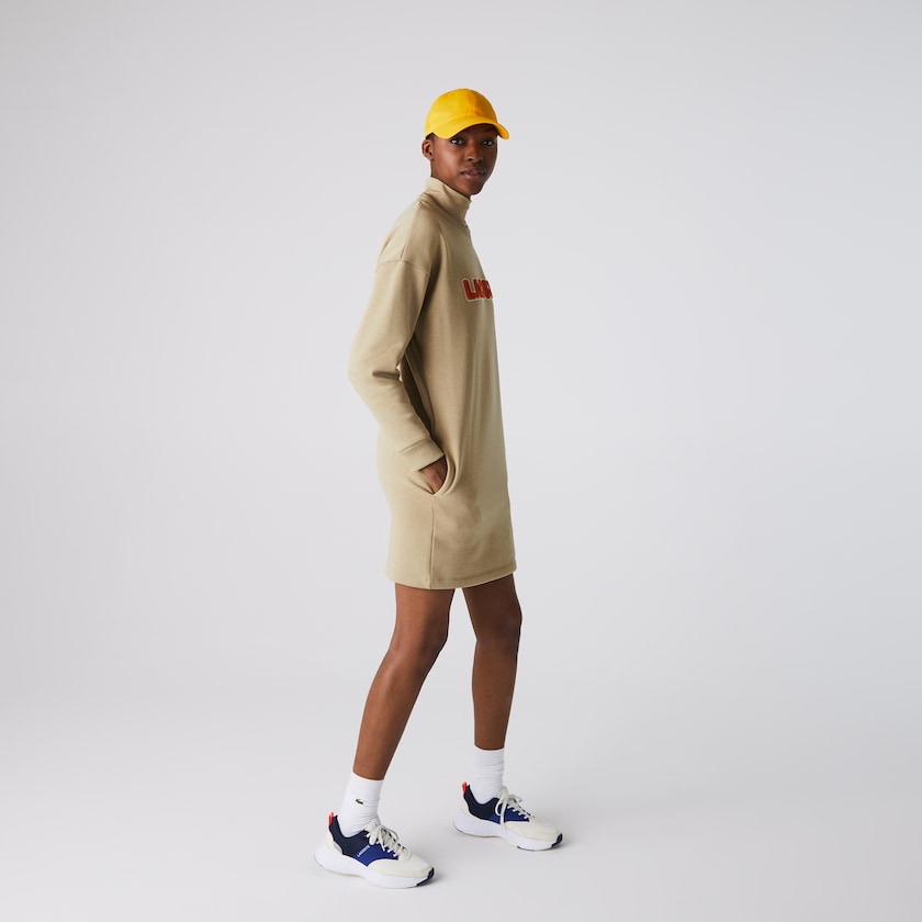 Vestido Bege Feminino Lacoste Embroidered Accent Fleece Sweatshirt HR1-00160U3