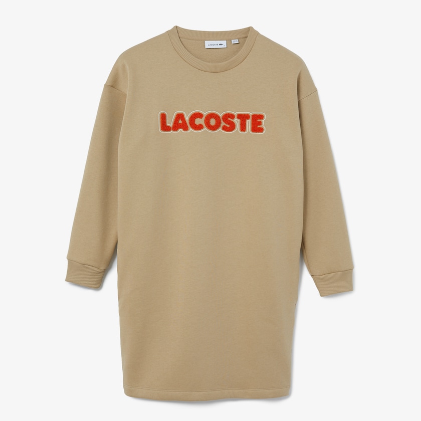 Vestido Bege Feminino Lacoste Embroidered Accent Fleece Sweatshirt HR1-00160U3