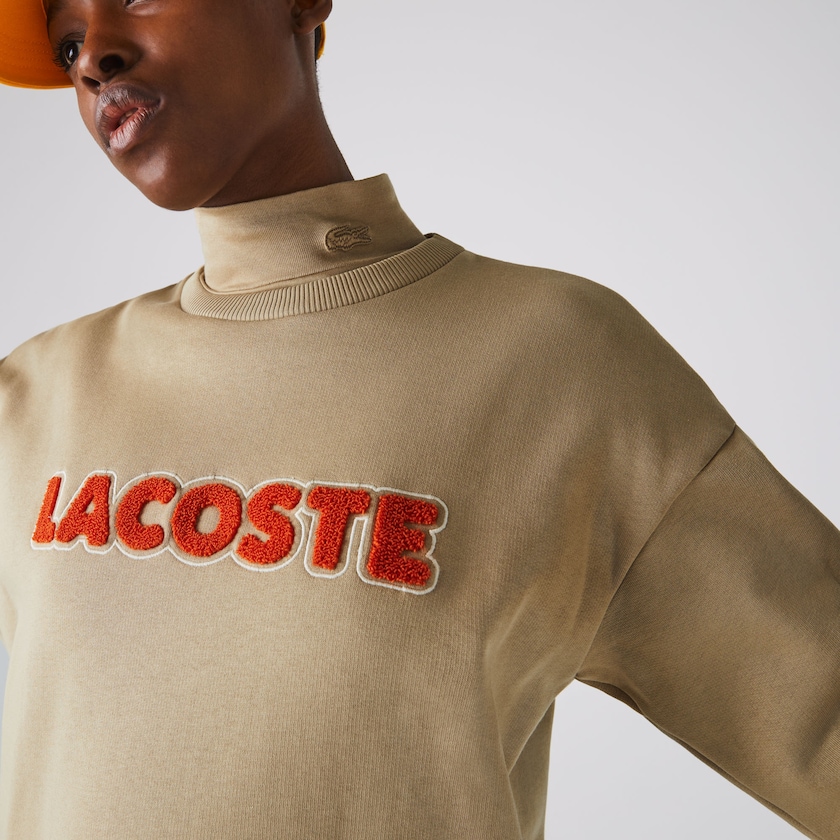 Vestido Bege Feminino Lacoste Embroidered Accent Fleece Sweatshirt HR1-00160U3