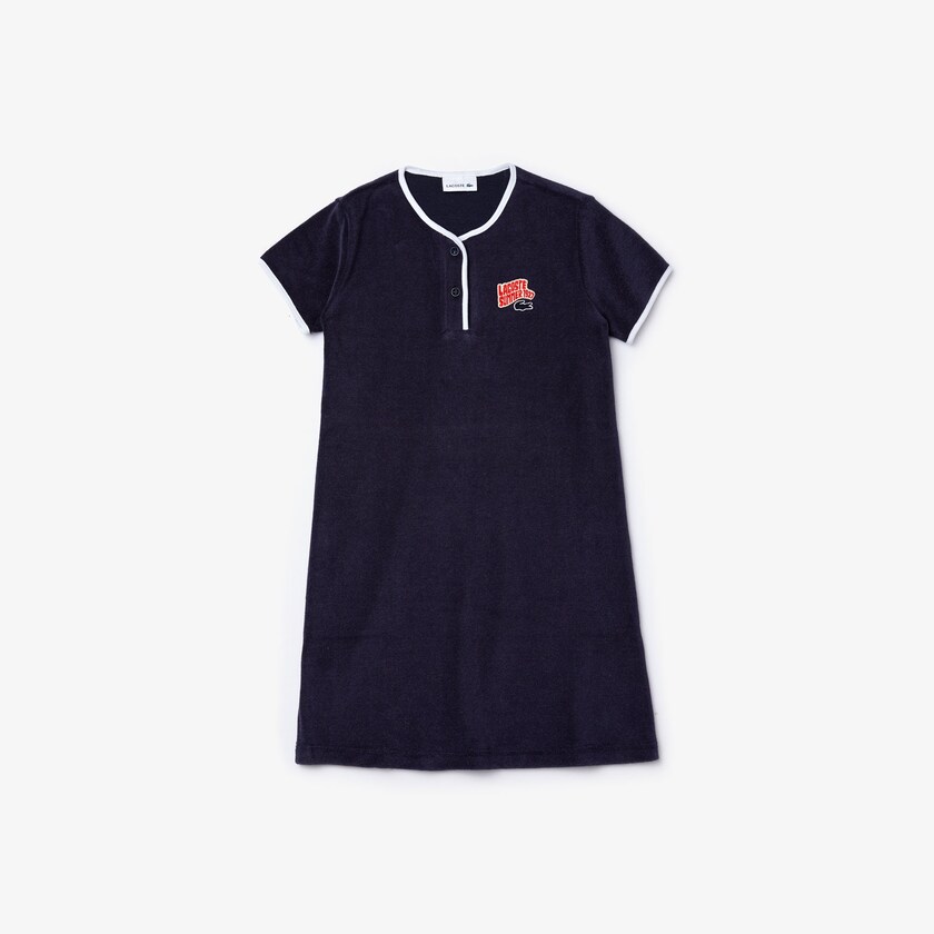 Vestido Azul Marinho Azuis Branco Criança Lacoste Heart Embroidery Henley RL1-03720I4