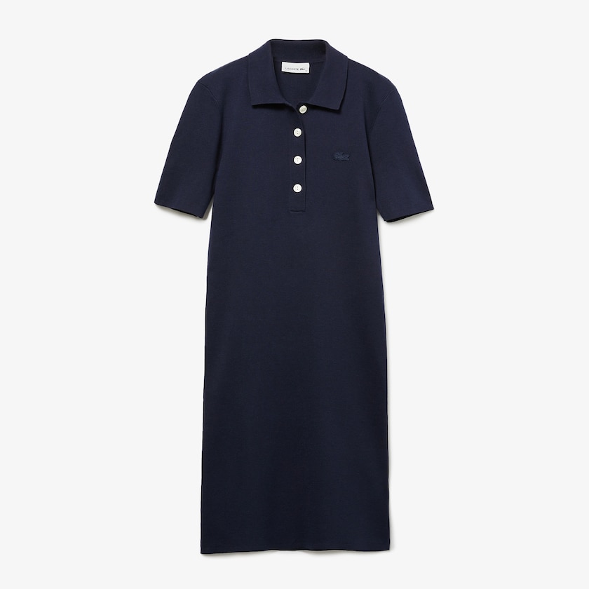 Vestido Azul Marinho Azuis Feminino Lacoste Knit Polo RZ5-66276Q4