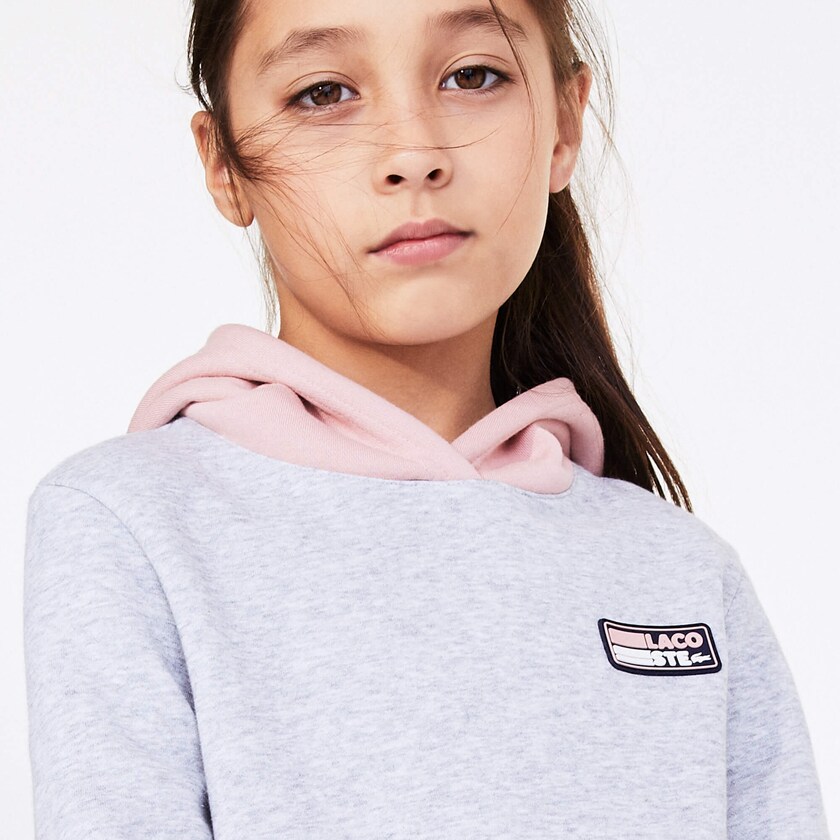 Vestido Cinzentas Rosa Branco Criança Lacoste SPORT Colorblock Fleece Sweatshirt PY5-20392Y1