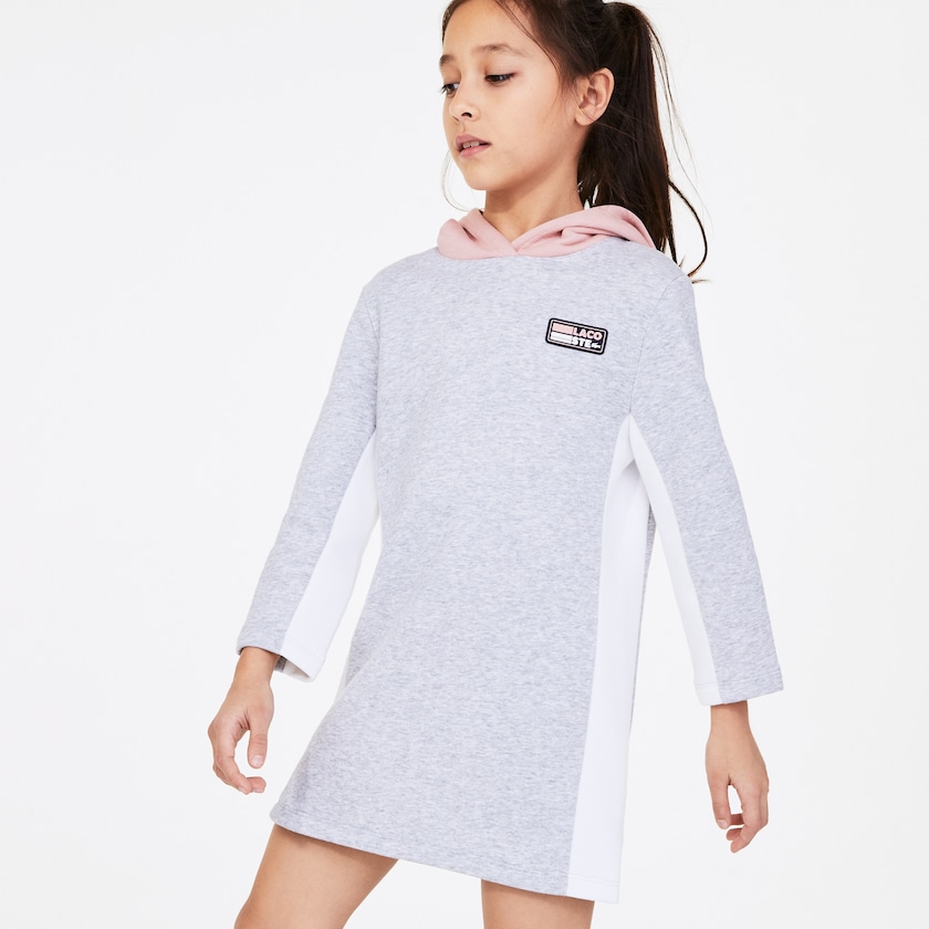 Vestido Cinzentas Rosa Branco Criança Lacoste SPORT Colorblock Fleece Sweatshirt PY5-20392Y1