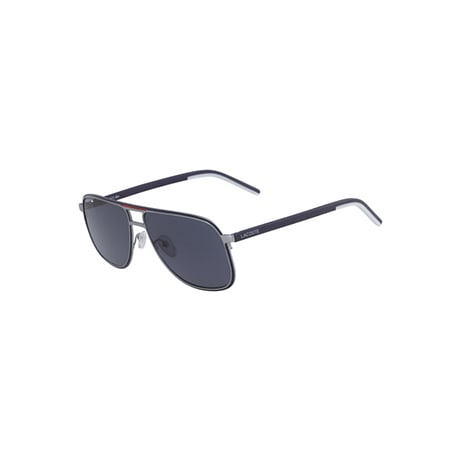 Óculos de Sol Prateadas Masculino Lacoste Metal Stripes & Piping Navigator NU2-56065V4