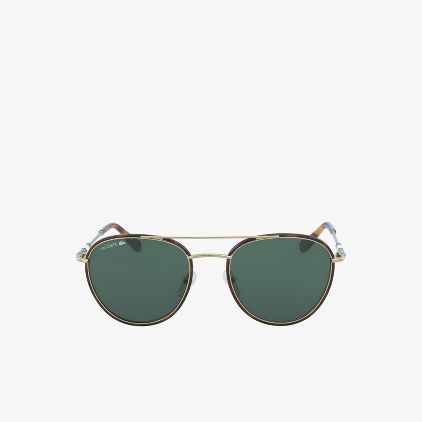 Óculos de Sol Douradas Escuro Masculino Lacoste Oval Metal Novak Djokovic Collection RD7-32643Y1