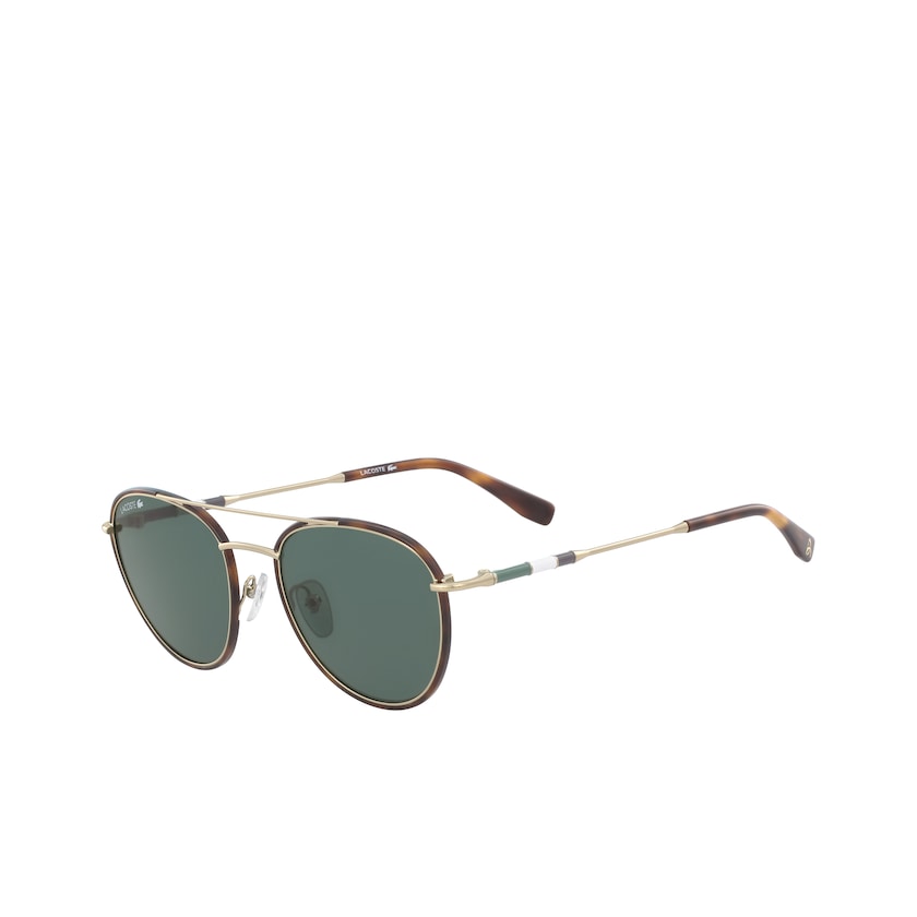 Óculos de Sol Douradas Escuro Masculino Lacoste Oval Metal Novak Djokovic Collection RD7-32643Y1