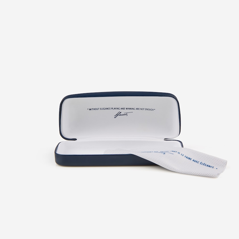 Óculos de Sol Pretas Azuis Feminino Lacoste Pilot Shape Metal Ultra-Thin HL6-73847Q1