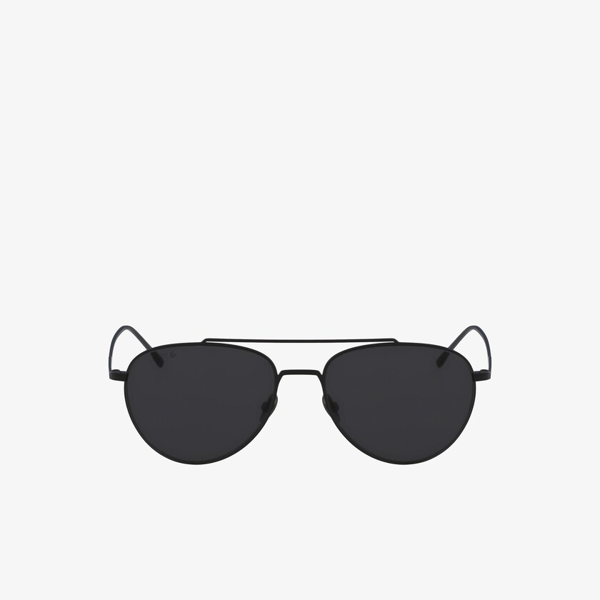 Óculos de Sol Pretas Azuis Masculino Lacoste Pilot Shape Metal Ultra-Thin JQ0-07430H4